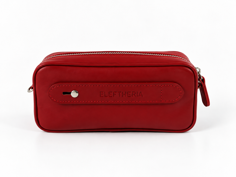 Red Leather Wrist Strap Bag- No. 03