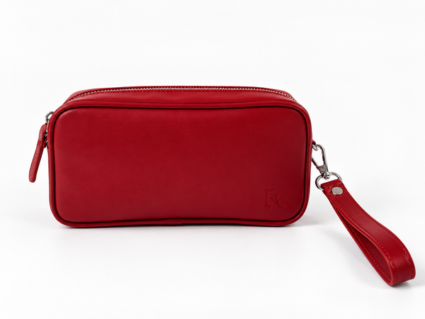 Red Leather Wrist Strap Bag- No. 03