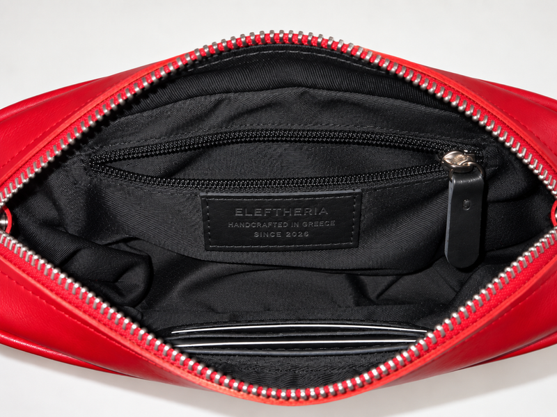 Red Leather Wrist Strap Bag- No. 03