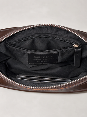 Dark Brown Leather Wrist Strap Bag- No. 03