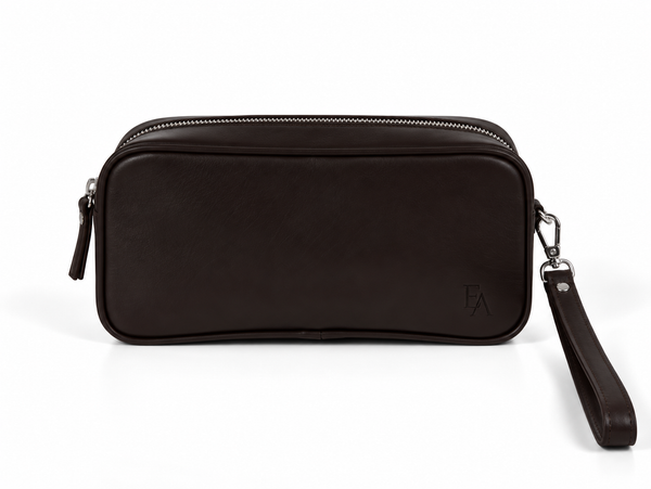 Dark Brown Leather Wrist Strap Bag- No. 03