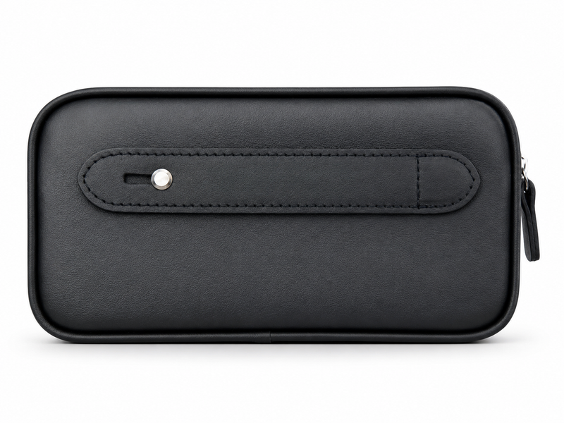 Handheld Bag in Black Leather- No1