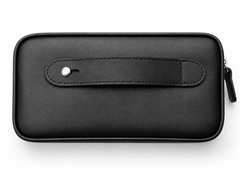 Handheld Bag in Black Leather- No1