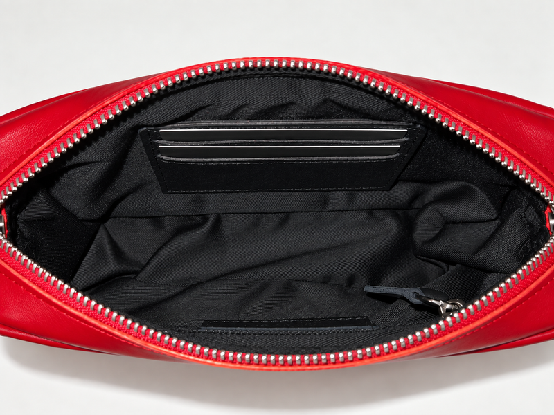 Red Leather Wrist Strap Bag- No. 03