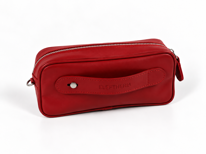Red Leather Wrist Strap Bag- No. 03