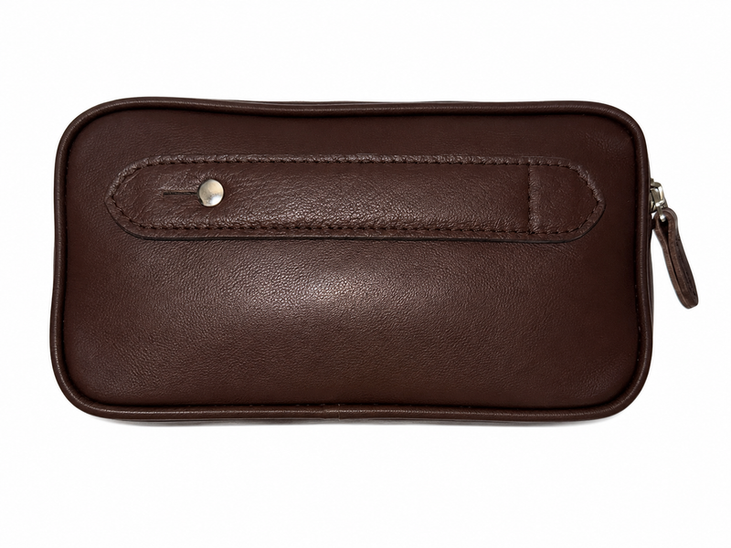 Handheld Bag in Dark Brown Leather- No1