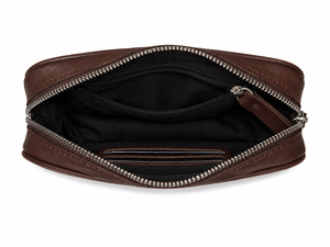 Handheld Bag in Dark Brown Leather- No1