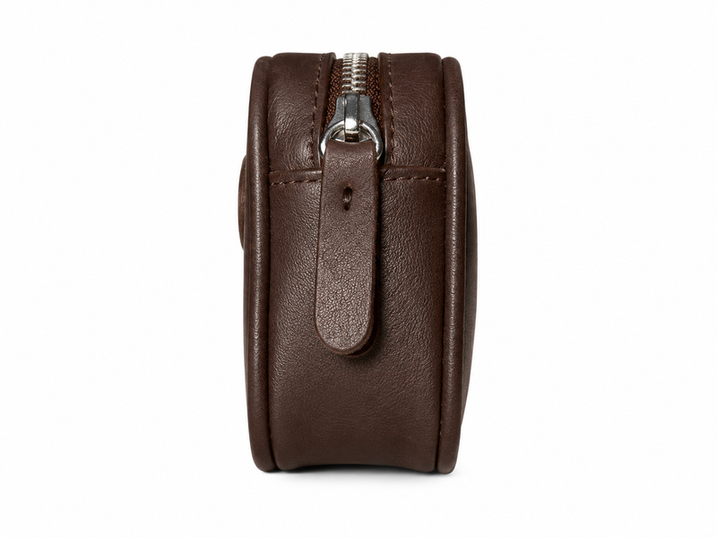 Handheld Bag in Dark Brown Leather- No1
