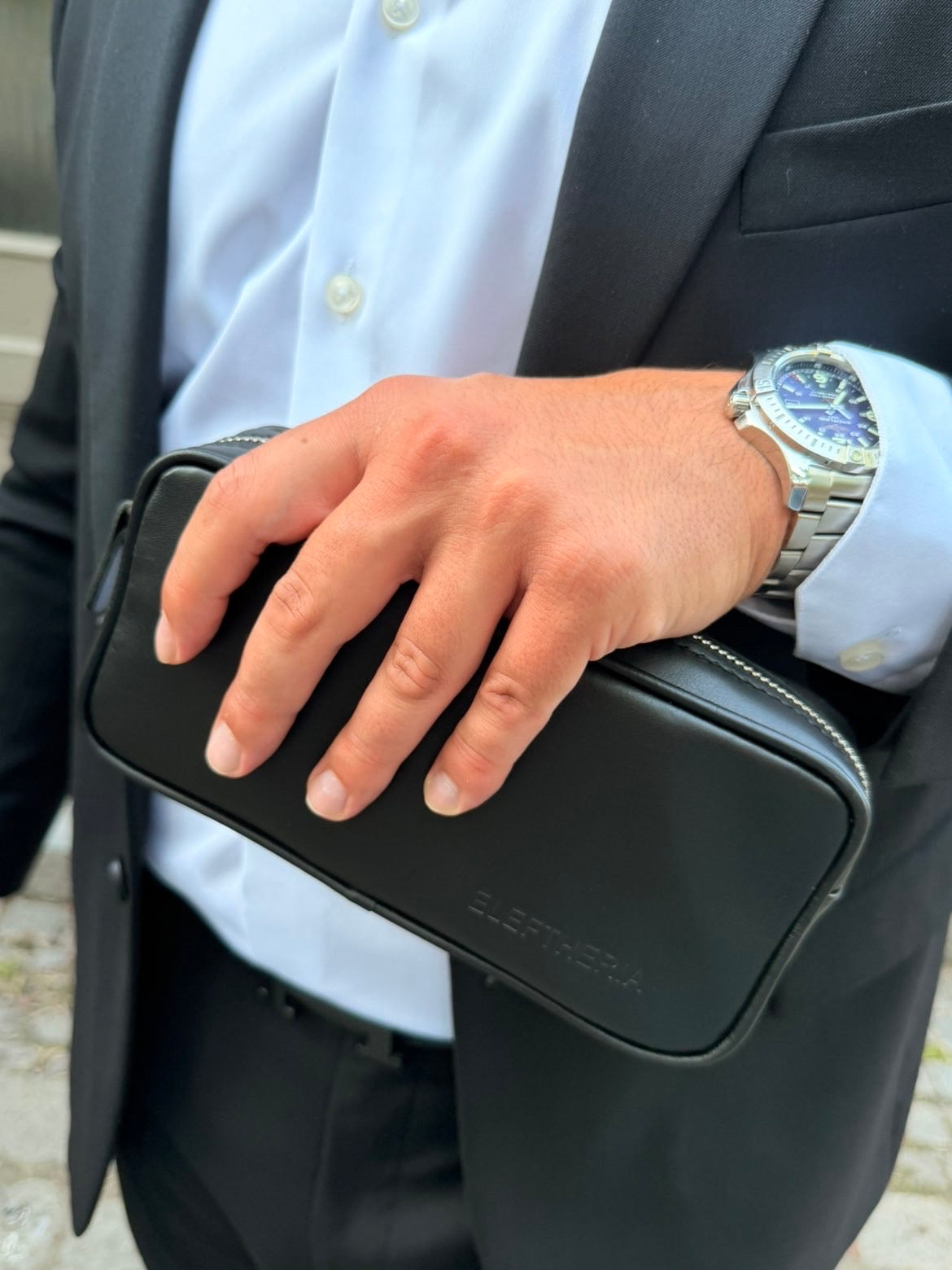 Felicia P. holding an Eleftheria bag