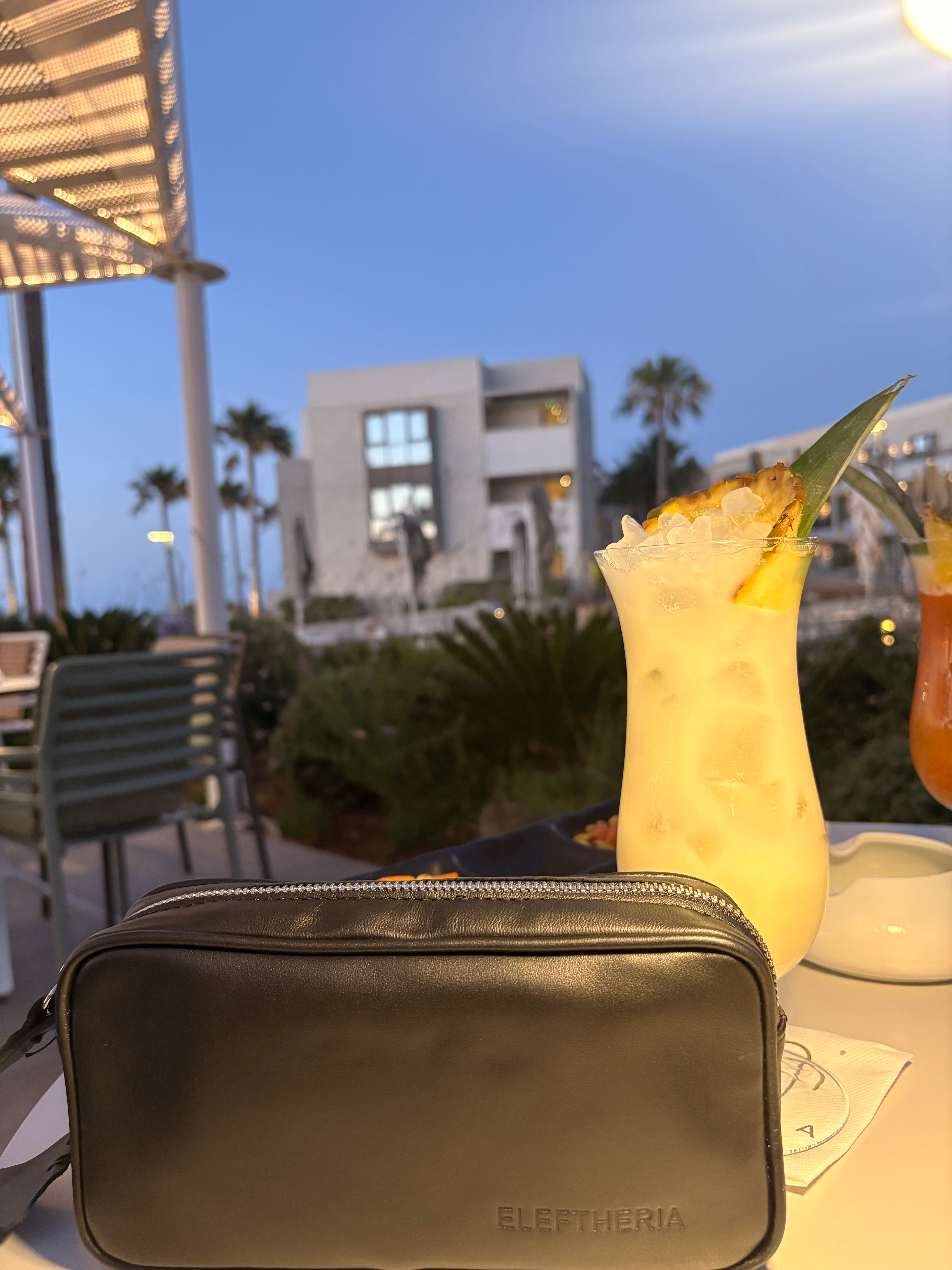 Jiota E. with an Eleftheria bag on vacation
